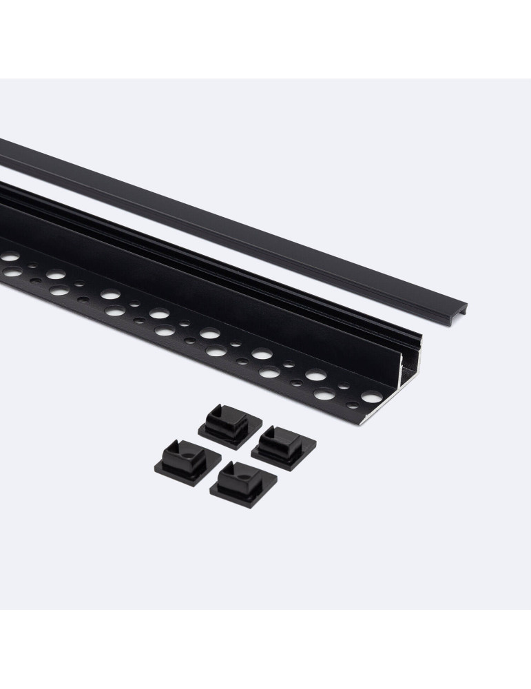 Profilé Aluminium Intégration Plâtre/Placo avec Capot Continu pour Ruban LED jusqu'à 8 mm