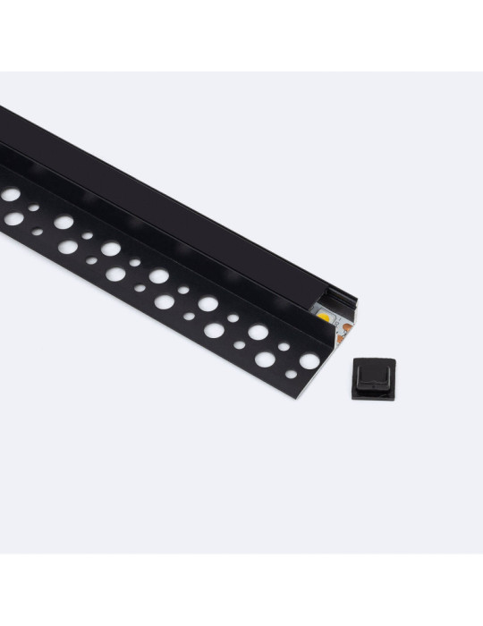 Profilé Aluminium Intégration Plâtre/Placo avec Capot Continu pour Ruban LED jusqu'à 8 mm
