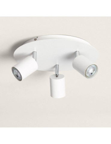 Plafonnier Rond Orientable Métal 3 Spots Whitstable