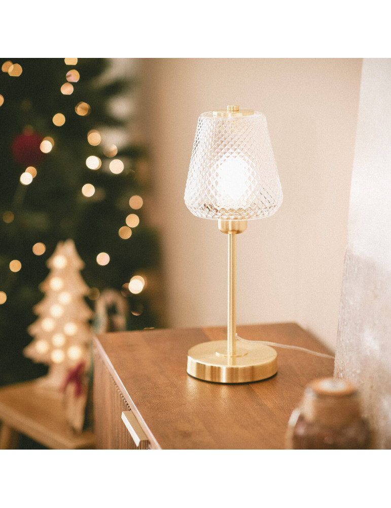 Lampe à Poser Métal et Verre Stiklu