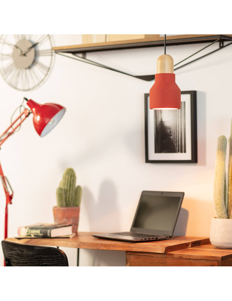 Suspension Ciment et Bois Luster