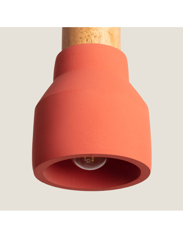 Suspension Ciment et Bois Luster
