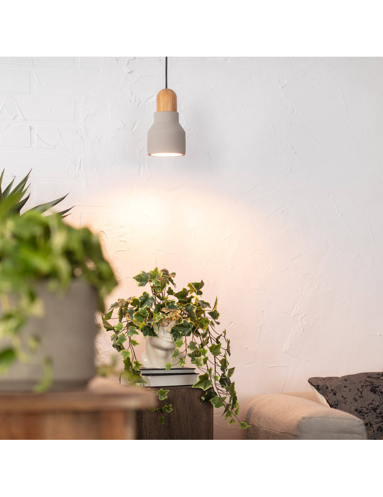 Suspension Ciment et Bois Luster