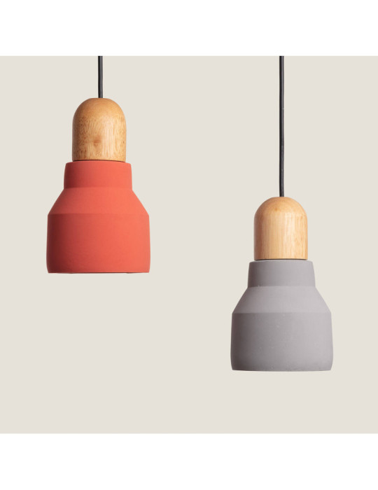 Suspension Ciment et Bois Luster