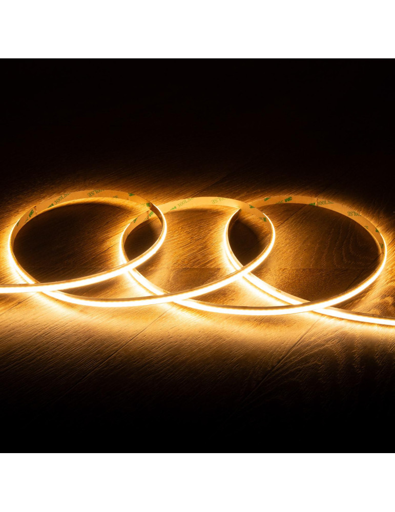 Ruban LED 24V DC WCOB 256 LED/m 5m IP20 CRI90 Largeur 8mm coupe tous les 3