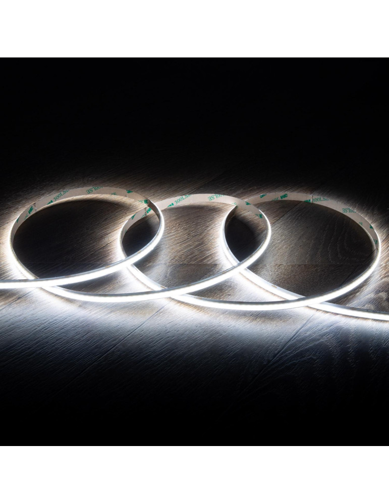 Ruban LED 24V DC WCOB 256 LED/m 5m IP20 CRI90 Largeur 8mm coupe tous les 3