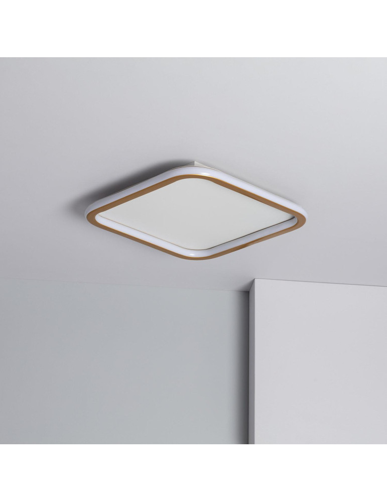 Plafonnier LED Carré Métal CCT Sélectionnable Allharo 30W 410x410 mm