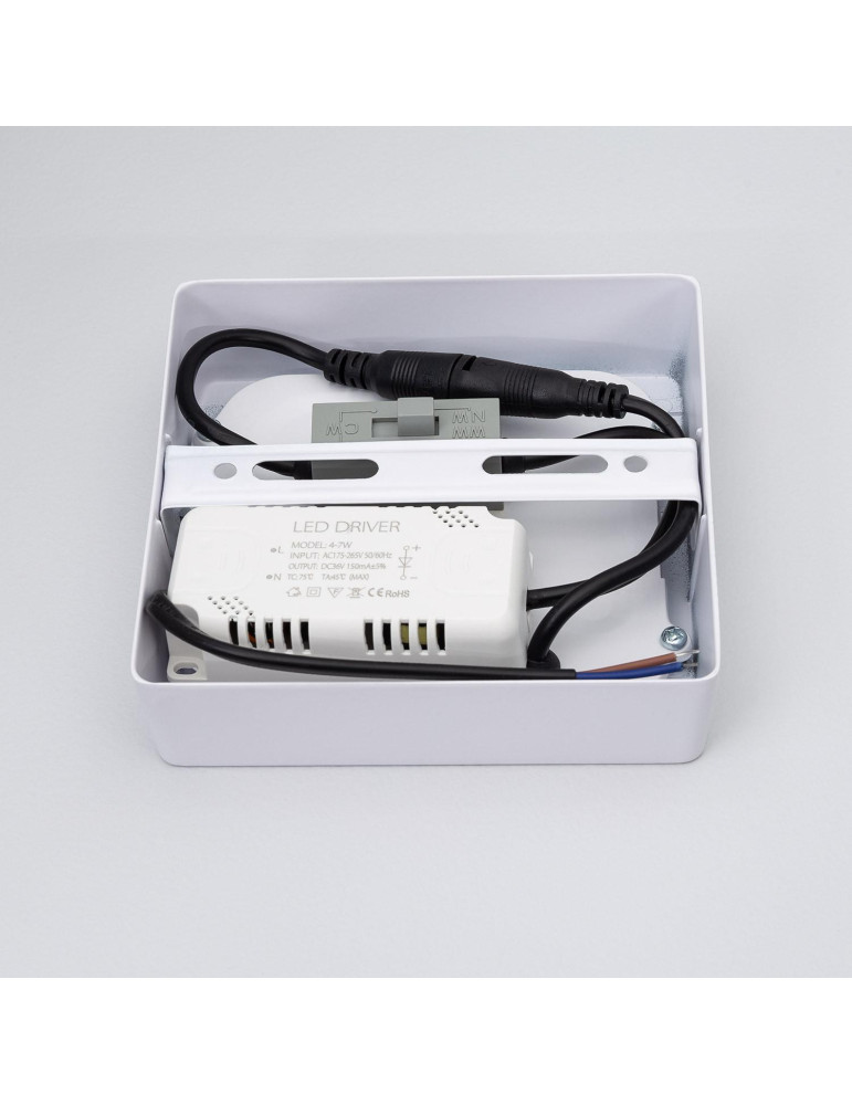 Plafonnier LED  6W Carré Aluminium 105x105 mm Slim CCT Sélectionnable Galán SwitchDimm