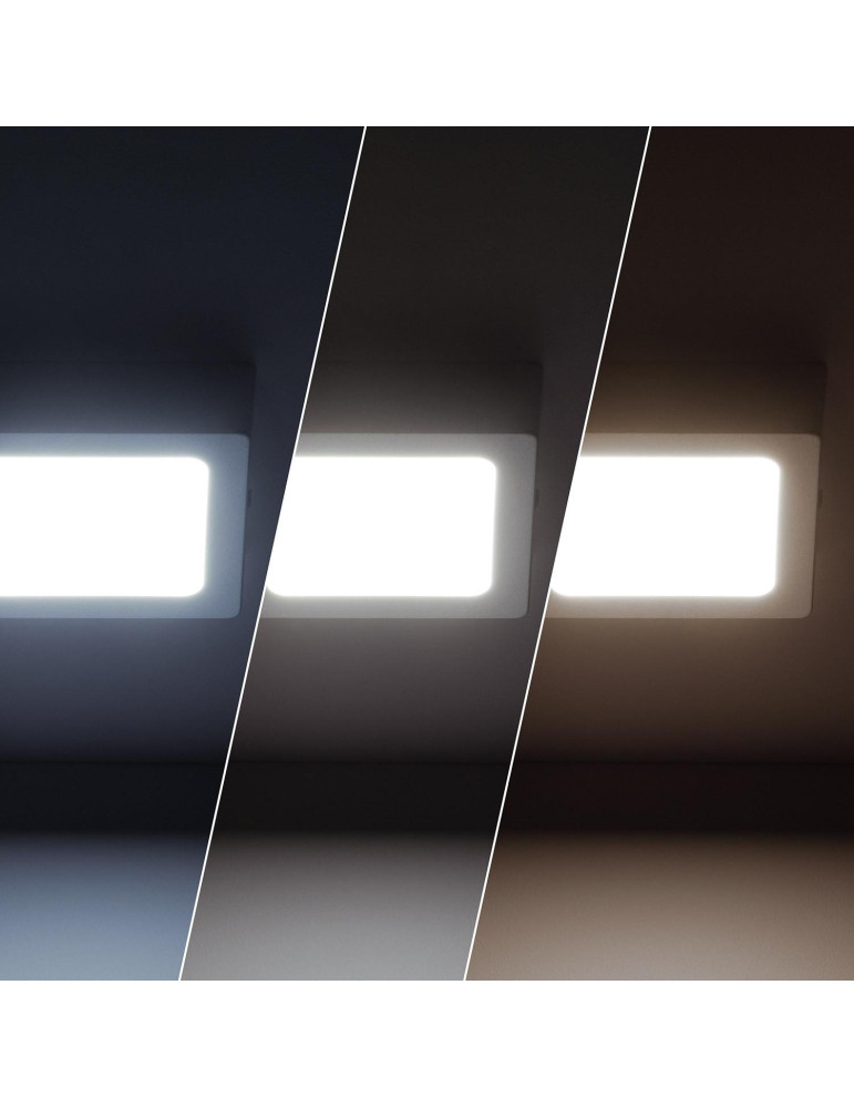 Plafonnier LED  6W Carré Aluminium 105x105 mm Slim CCT Sélectionnable Galán SwitchDimm