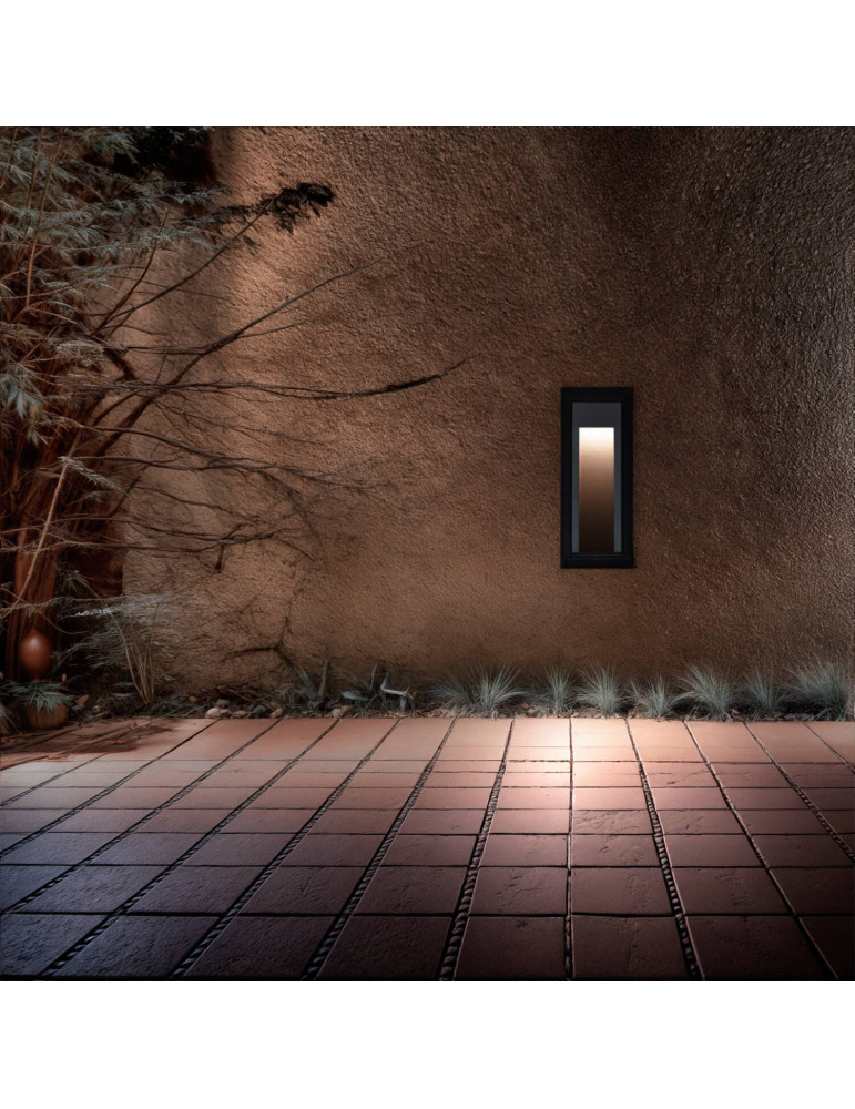 Balise LED Extérieure en Saillie Rectangulaire Gisli Noire