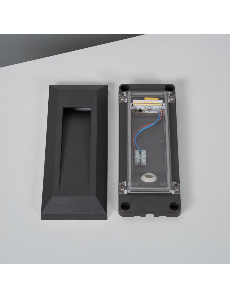 Balise LED Extérieure en Saillie Rectangulaire Gisli Noire