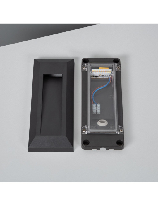 Balise LED Extérieure en Saillie Rectangulaire Gisli Noire