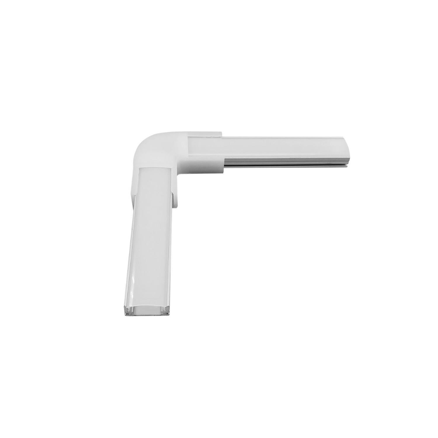 Jonction en L pour Profilé Aluminium en Saillie pour Ruban LED jusqu'à 12mm Opale