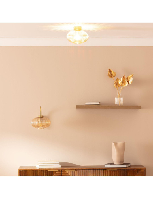 Plafonnier Métal et Verre Basile