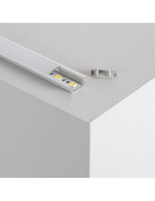 Profilé Aluminium Encastrable avec Capot Continu pour Ruban LED jusqu'à 12mm