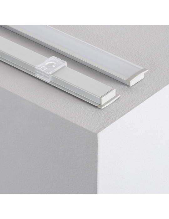 Profilé Aluminium Encastrable avec Capot Continu pour Ruban LED jusqu'à 12mm