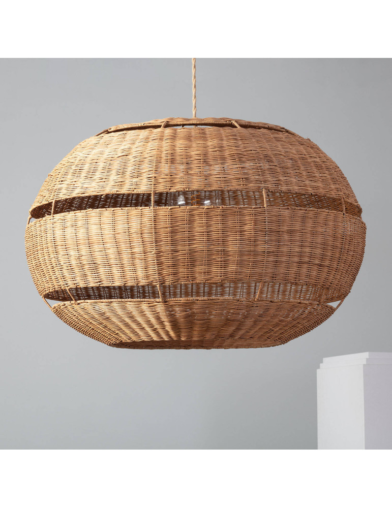 Suspension Rotin Oblate Bulang Ø800 mm ILUZZIA