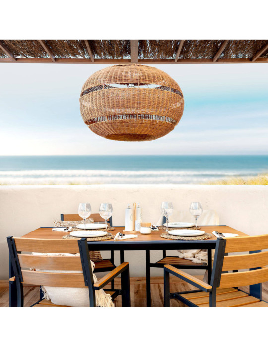 Suspension Rotin Oblate Bulang Ø800 mm ILUZZIA