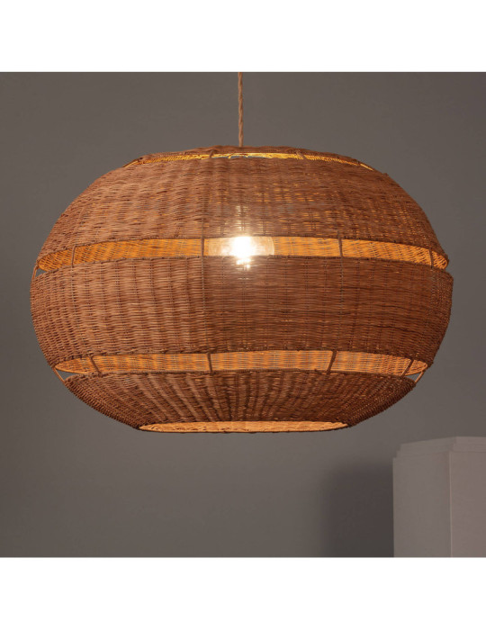 Suspension Rotin Oblate Bulang Ø800 mm ILUZZIA