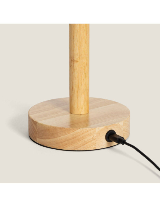 Lampe à Poser LED Bois 1W Portable avec Batterie USB Rechargeable Rowy