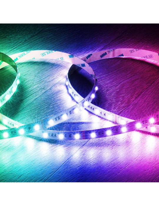Ruban LED RGBWW 24V DC 60LED/m 5m IP20 Largeur 12mm coupe tous les 10 cms