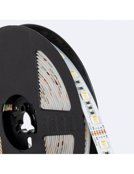 Ruban LED RGBWW 24V DC 60LED/m 5m IP20 Largeur 12mm coupe tous les 10 cms