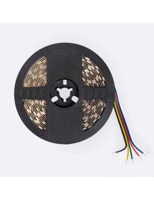 Ruban LED RGBWW 24V DC 60LED/m 5m IP20 Largeur 12mm coupe tous les 10 cms