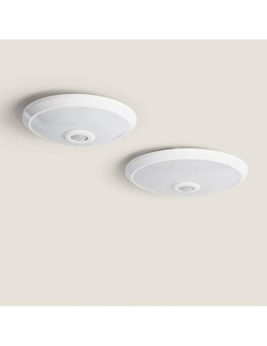 Plafonnier LED 12W avec Détecteur de Mouvement PIR et Crépusculaire