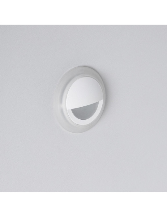 Balise Extérieure Murale LED Encastrable 3W Ronde Occulare Blanche