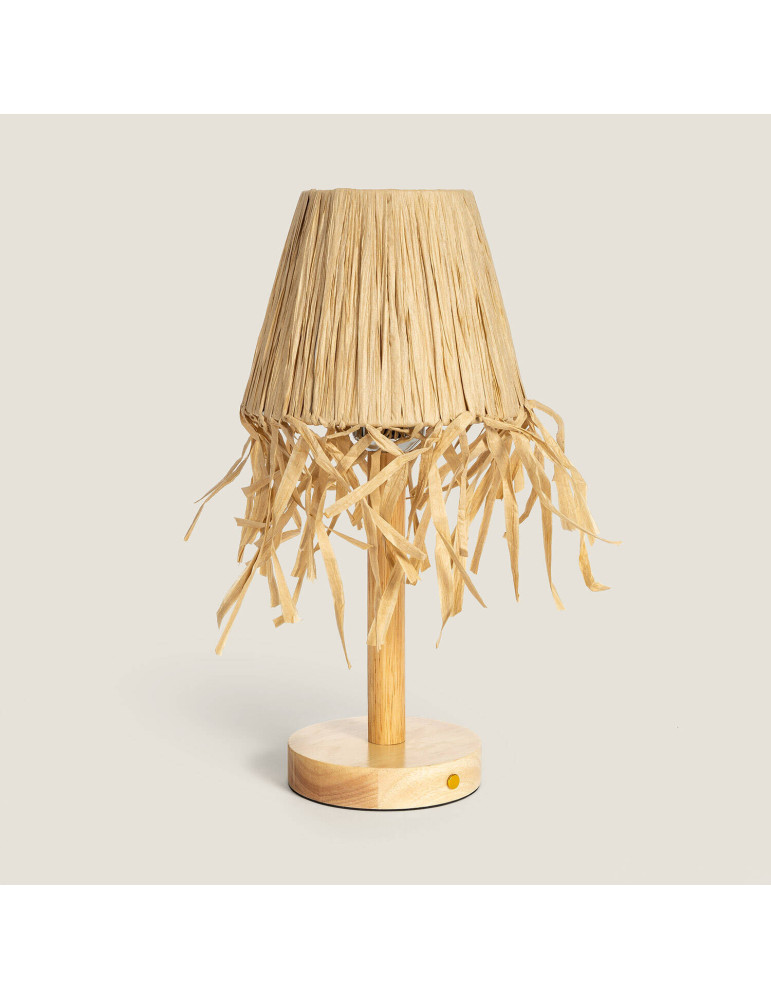 Lampe à Poser LED Bois 1W Portable avec Batterie USB Rechargeable Soure