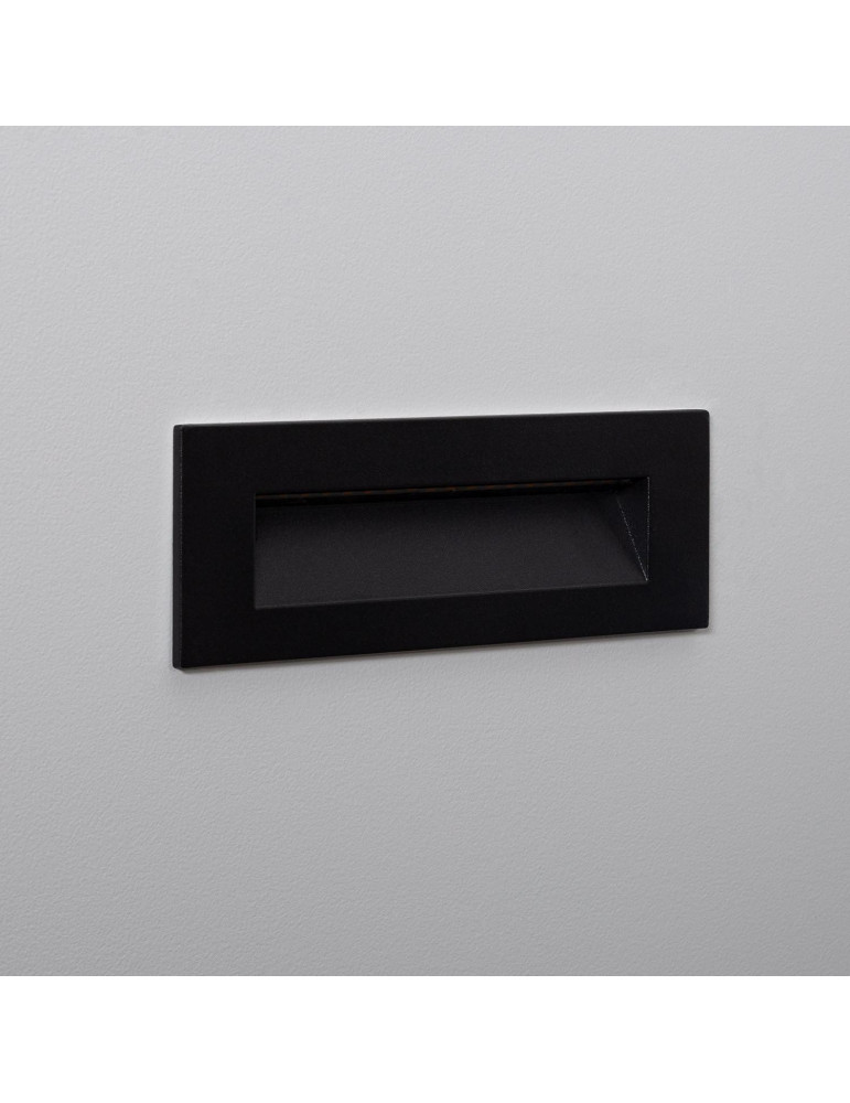Balise LED Extérieure 7W Encastrable au Mur Rectangulaire Groult Noire