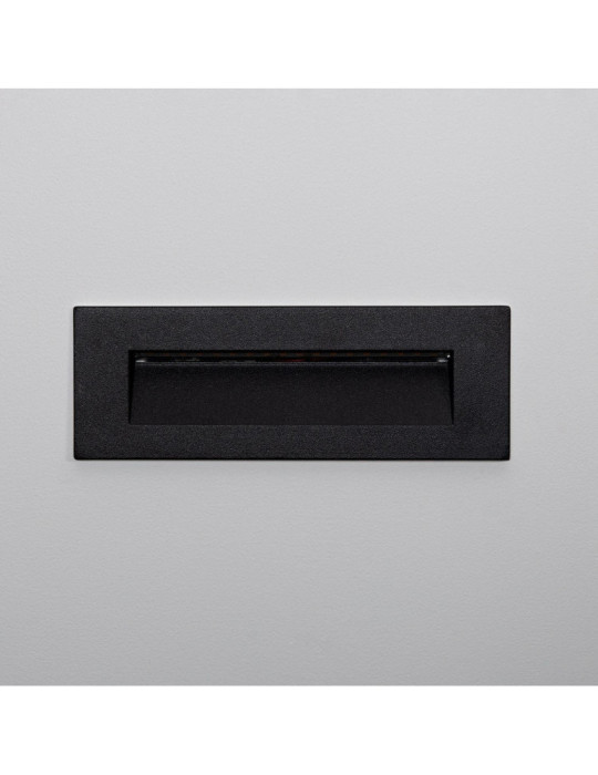 Balise LED Extérieure 7W Encastrable au Mur Rectangulaire Groult Noire