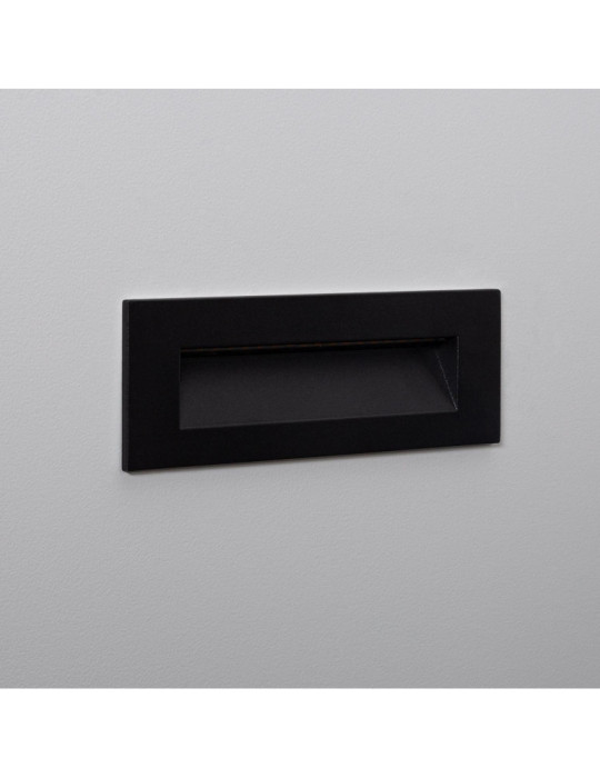 Balise LED Extérieure 7W Encastrable au Mur Rectangulaire Groult Noire