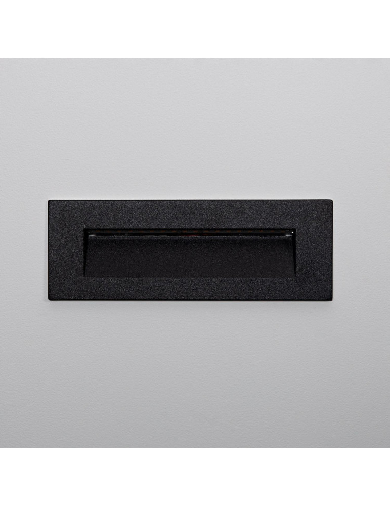 Balise LED Extérieure 7W Encastrable au Mur Rectangulaire Groult Noire