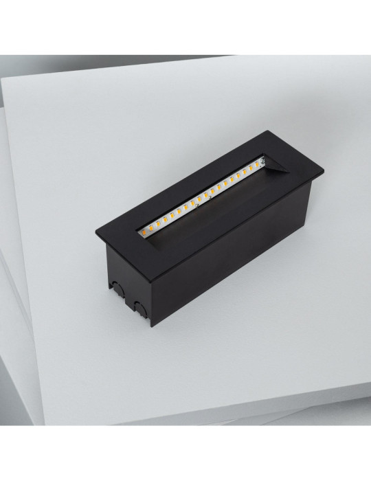 Balise LED Extérieure 7W Encastrable au Mur Rectangulaire Groult Noire