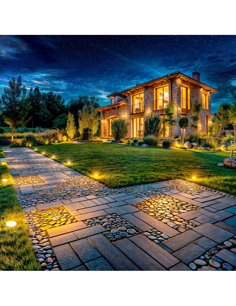 Spot Extérieur Rond Inox Encastrable au Sol pour GU10