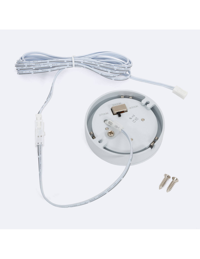 Plafonnier LED Bas de Meuble 3W 12V DC Rond Ø70 mm Coupe Ø57 mm