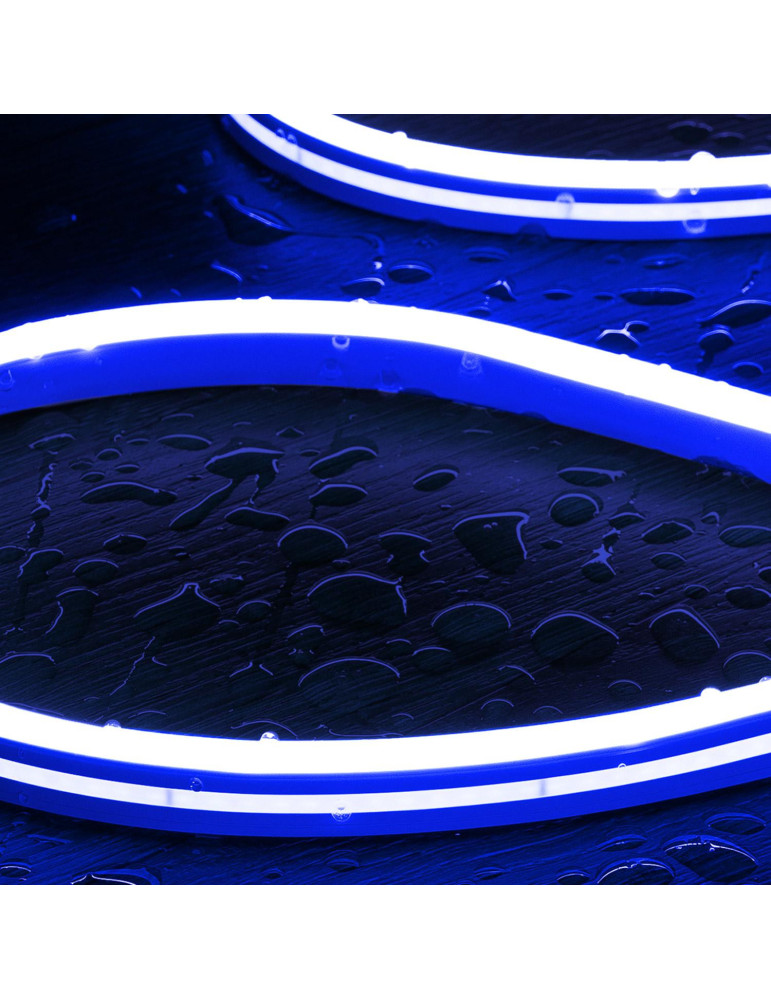 Gaine Néon LED 48V DC 120 LED/m Bleu IP65 sur Mesure Coupe tous les 5 cm