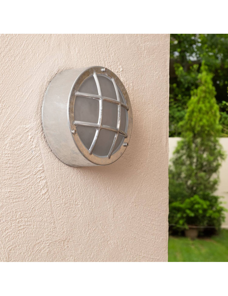 Plafonnier Extérieur Rond Ø200 mm Hublot Acier Galvanisé Coastal Fjord