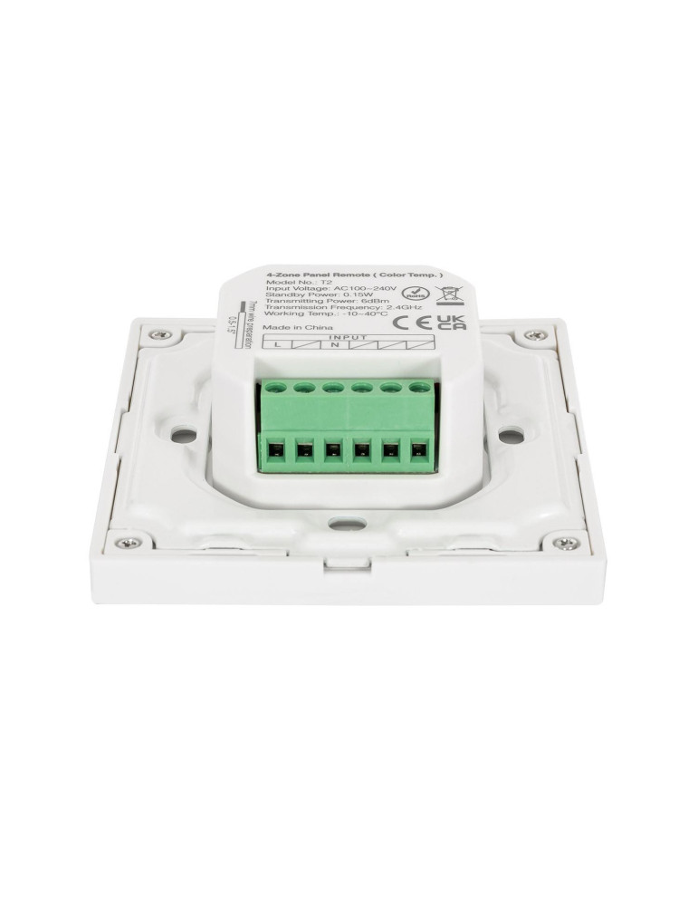 Télécommande Murale RF 220-240V AC pour Variateur LED CCT 4 Zones RF MiBoxer T2