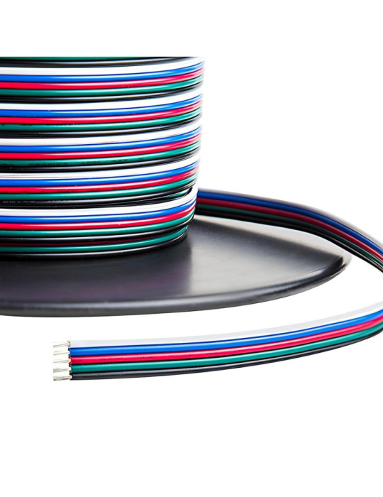 Rouleau 100m Gaine Câble Électrique Plat 0.5mm² pour Ruban LED