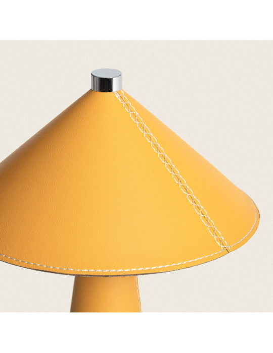 Lampe à Poser LED 3W Portable Cuir et Métal avec Batterie USB Rechargeable Nhalma