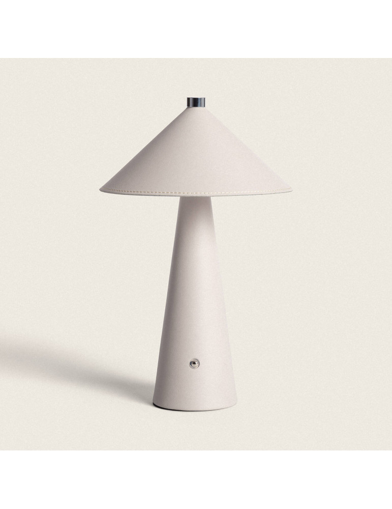 Lampe à Poser LED 3W Portable Cuir et Métal avec Batterie USB Rechargeable Nhalma