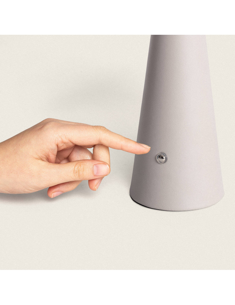 Lampe à Poser LED 3W Portable Cuir et Métal avec Batterie USB Rechargeable Nhalma