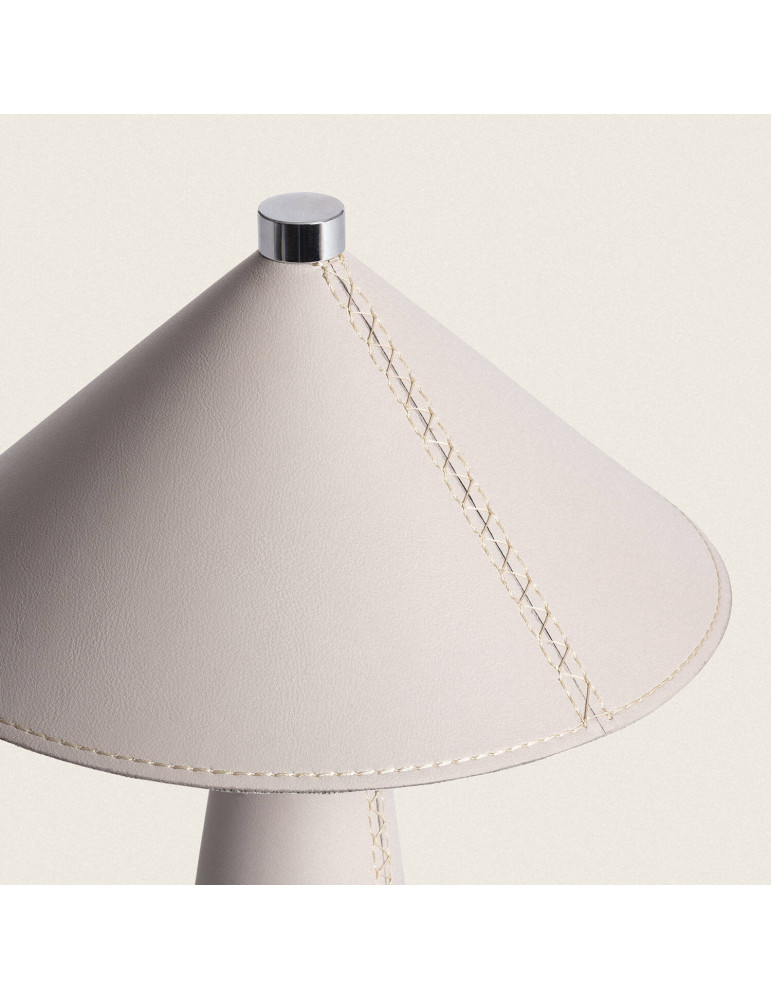 Lampe à Poser LED 3W Portable Cuir et Métal avec Batterie USB Rechargeable Nhalma