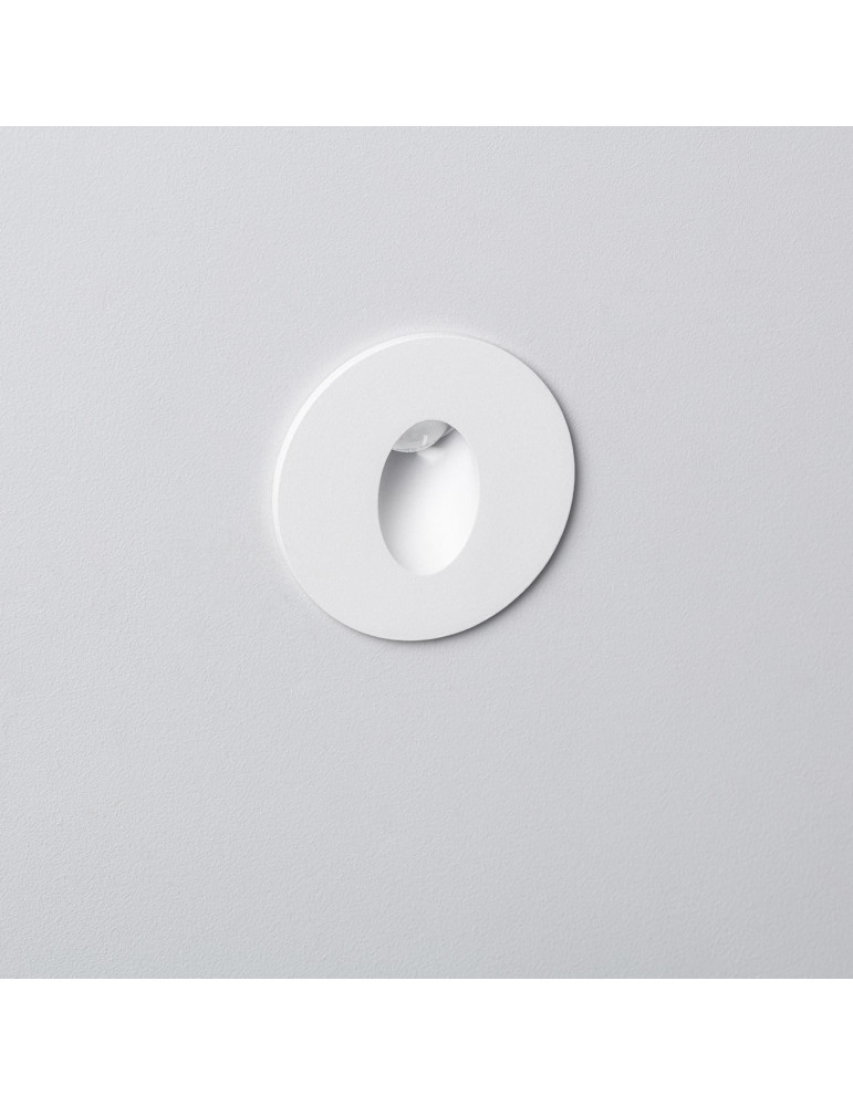 Balise LED Encastrable au Mur Ronde Blanche Adam