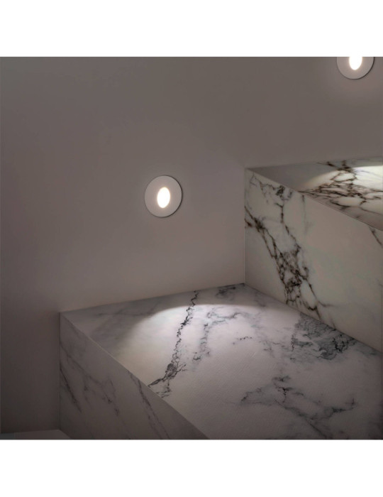 Balise LED Encastrable au Mur Ronde Blanche Adam