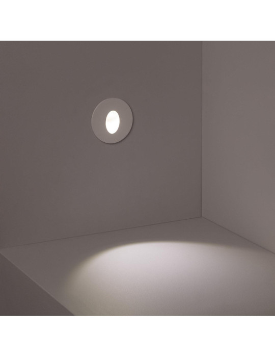 Balise LED Encastrable au Mur Ronde Blanche Adam