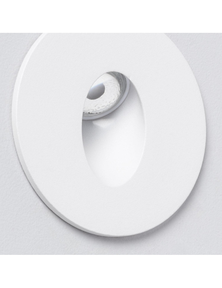Balise LED Encastrable au Mur Ronde Blanche Adam