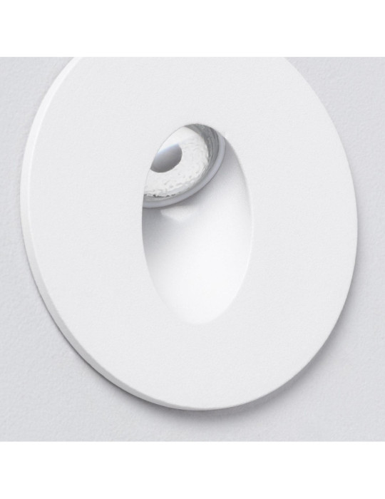 Balise LED Encastrable au Mur Ronde Blanche Adam